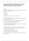 Nurs 224 FINAL EXAM questions with verified answers already passed