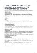 TMA05 COMPLETE LATEST ACTUAL EXAM SET WITH QUESTIONS AND CORRECT&sol;VERIFIED ANSWERS