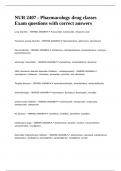 NUR 2407 - Pharmacology drug classes Exam questions with correct answers