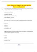 Pump Operator Exam Prep with Verified Answers Graded A&plus;