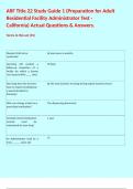 ARF Title 22 Study Guide 1 &lpar;Preparation for Adult Residential Facility Administrator Test - California&rpar; Actual Questions & Answers&period; 