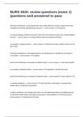 NURS 3020&colon; review questions &lpar;exam 1&rpar; questions well answered to pass