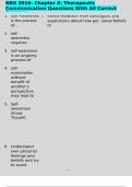 NRS 3016- Chapter 8&colon; Therapeutic Communication Questions With All Correct Answers 