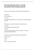 Nursing 419 all exams correctly answered 100&percnt; already passed