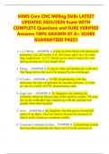 NIMS Core CNC Milling Skills LATEST UPDATED 2025&sol;2026 Exam WITH COMPLETE Questions and SURE VERIFIED Answers 100&percnt; GRADED AT A&plus; SCORE GUARANTEED PASS&excl;&excl;