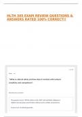 HLTH 305 EXAM REVIEW QUESTIONS & ANSWERS RATED 100&percnt; CORRECT&excl;&excl;