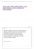 HLTH 305 FINAL EXAM PREP &vert; 140 QUESTIONS &vert; WITH COMPLETE SOLUTIONS&excl;&excl;
