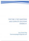 POST RBC 2 Test Questions and Complete Solutions Graded A&plus;