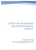 LD Test 2- RBC Test Questions and Complete Solutions Graded A&plus;