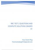 RBC Test 2 Questions and Complete Solutions Graded A&plus;