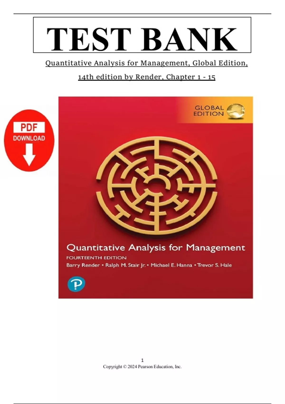 Complete Test Bank & Solution Manual for Quantitative Analysis for ...