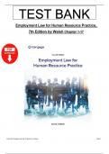 Complete Test Bank for Employment law for Human Resource Practice 7th Edition by Walsh&comma; Chapters 1 - 17 Covered&comma; Latest Edition