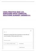 CDOS PRACTICE QUIZ 131 QUESTIONS WITH COMPLETE SOLUTIONS ALREADY GRADED A&plus;
