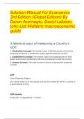 Solution Manual For Economics 3rd Edition &lpar;Global Edition&rpar; By Daron Acemoglu&comma; David Laibson&comma; John List Midterm macroeconomic guide