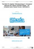 Test Bank For Applied Pathophysiology A Conceptual Approach 4th Edition Judi Nath Chapter 1-20 &vert; Complete Guide Newest Version 2024&sol;2025 A&plus;&sol;&sol;&sol;&sol;&sol;&sol;&sol;&sol;Test Bank For Applied Pathophysiology A Conceptual Approach 4th Edition Judi Nath Chapter 1-20  Complete Gui