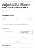 Actual Exam for PMKEE E4 2025 Actual exam &lpar;Testing Real Exam Questions&rpar;and verified Answers &lpar; 100&percnt; accurate&rpar; GET IT RIGHT&excl;&excl;