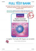 TB Stahls Essential Psychopharmacology 4th Edition Test Bank Tank 100&percnt; Questions And Answers Graded A&plus; Stahl's kEssential kPsychopharmacology Neuroscientific kBasis kand kPractical kApplications kTESTBANK&sol;STUDY