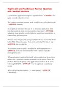 Virginia Life and Health Exam Review&sol;  Questions  with Certified Solutions 
