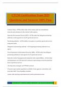CTCM Certification Exam 2025 Questions and Answers 100&percnt; Pass