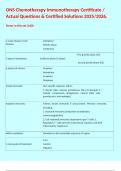ONS Chemotherapy Immunotherapy Certificate &sol; Actual Questions & Certified Solutions 2025&sol;2026&period;  