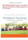 TEST BANK Pediatric Nursing- A Case-Based Approach 2nd Edition by Tagher Knapp Chapters 1 - 34 &vert; All Chapters 9781975209087