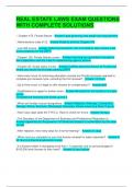 REAL ESTATE LAWS EXAM QUESTIONS WITH COMPLETE SOLUTIONS