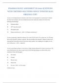 PHARMACOLOGY ASSESSMENT &lpar;B&rpar; 2019&sol; QUESTIONS WITH CERTIFIED SOLUTIONS&sol; NEWLY UPDATED 2025 ORIGINAL COPY