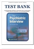 Test Bank for The Psychiatric Interview&comma; 5th Edition &lpar;LWW&comma; 2023&rpar; by Daniel J&period; Carlat&comma; Isbn no&semi; 9781975212971 &lpar;Chapters1-35&rpar;