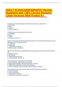 ADULT ECHOCARDIOGRAPHY Review Questions with 100- Correct Answers Latest Versions 2025