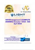 HSY1511 Assignment 3 (COMPLETE ANSWERS) Semester 1 2025 - DUE April 2025; 100% trusted, comprehensive and complete reliable solution with clear explanation 