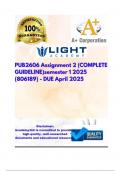 PUB2606 Assignment 2 &lpar;COMPLETE GUIDELINE&rpar;  Semester 1 2025 &lpar;806189&rpar; - DUE April 2025&semi;100&percnt; trusted&comma; comprehensive and complete reliable solution with clear explanation&period; 
