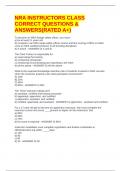 NRA INSTRUCTORS CLASS CORRECT QUESTIONS & ANSWERS&lpar;RATED A&plus;&rpar;