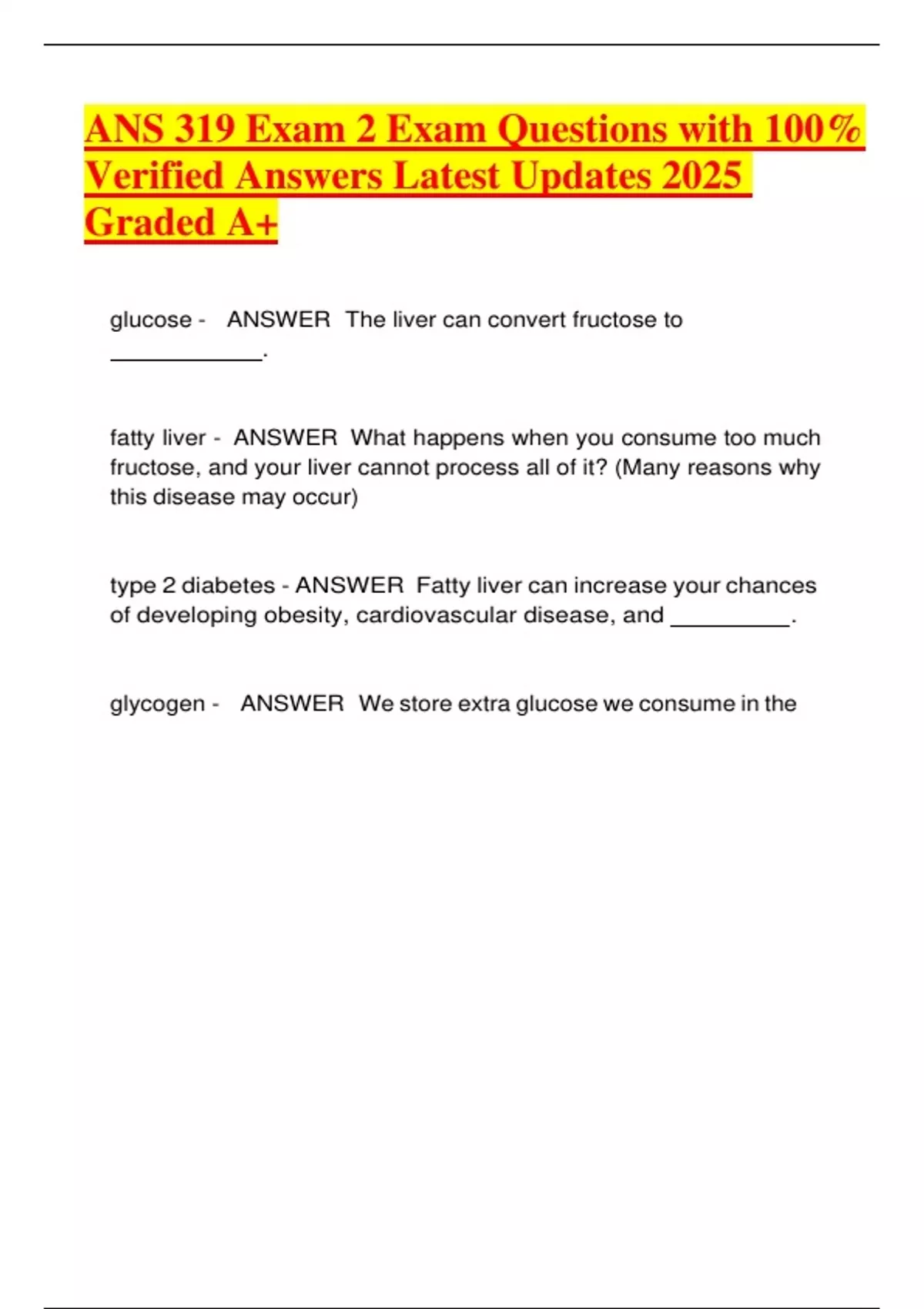 ANS 319 Exam 2 Exam Questions with 100- Verified Answers Latest Updates ...