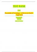 TEST BANK FOR ESSENTIALS OF SOCIOLOGY A DOWN TO EARTH APPROACH&comma; 14TH EDITION BY JIM M&period; HENSLIN 2024 CHAPTER 1-15 EXAM QUESTIONS AND 100&percnt; CORRECT COMPLETE ANSWERS WITH RATIONALES 100 VERIFIED BY EXPERTS AND GRADED A&plus; WELL EXPLAINED ANSWERS AND PROVEN ALRE