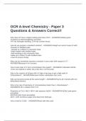 OCR A-level Chemistry - Paper 3 Questions & Answers Correct&excl;&excl;