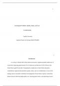  1 Assessing the Problem&colon; Quality&comma; Safety&comma; and Cost Considerations Capella University Caps
