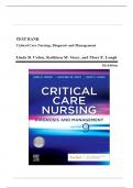 Test Bank For Critical Care Nursing- Diagnosis and Management &comma;9th Edition by Urden Chapter 1-41&period; Complete Guide 2025