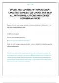 EVOLVE HESI LEADERSHIP MANAGEMENT EXAM TEST BANK LATEST UPDATE THIS YEAR ALL WITH 600 QUESTIONS AND CORRECT DETAILED ANSWERS