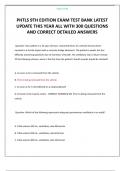 PHTLS 9TH EDITION EXAM TEST BANK LATEST UPDATE THIS YEAR ALL WITH 300 QUESTIONS AND CORRECT DETAILED ANSWERS