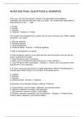 NURS 225 FINAL QUESTIONS & ANSWERS