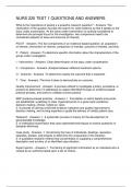 NURS 225 TEST 1 QUESTIONS AND ANSWERS