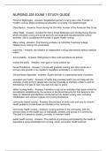 NURSING 225 EXAM 1 STUDY GUIDE