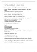NURSING 225 EXAM 1 STUDY GUIDE