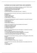 NURSING 225 EXAM QUESTIONS AND ANSWERS