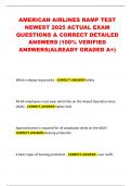 AMERICAN AIRLINES RAMP TEST NEWEST 2025 ACTUAL EXAM QUESTIONS & CORRECT DETAILED ANSWERS &vert;100&percnt; VERIFIED ANSWERS&lpar;ALREADY GRADED A&plus;&rpar;
