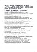 HESI A AND P COMPLETE LATEST ACTUAL VERSION 2 STUDY SET BASED WITH QUESTIONS AND CORRECT&sol;VERIFIED ANSWERS