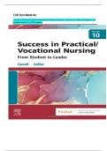 Full Test Bank for  Success in Practical&sol;Vocational Nursing 10th Edition&comma; by Janyce L&period; Carroll&comma; Lisa Collier&comma; All Chapters 1-19 included Graded A &plus;&vert;&vert;2025 updated