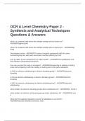 OCR A Level Chemistry Paper 2 - Synthesis and Analytical Techniques Questions & Answers
