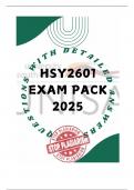 HSY2601 EXAM PACK 2025 - QUESTIONS AND ANSWERS