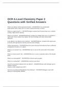 OCR A-Level Chemistry Paper 2 Questions with Verified Answers